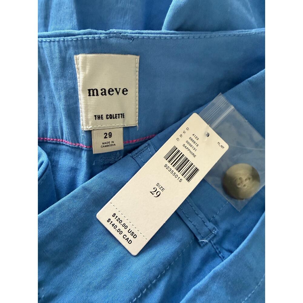 Anthropologie Maeve The Colette Magic Fabric Crop Wide Leg Pants 29 NWT Blue - Picture 4 of 5
